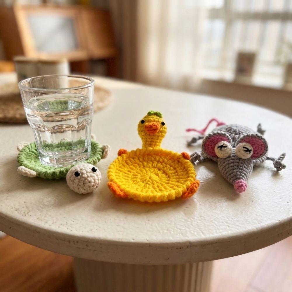 Funny Crochet Turtle Coaster H - Water Dish Reptile 评论和价格