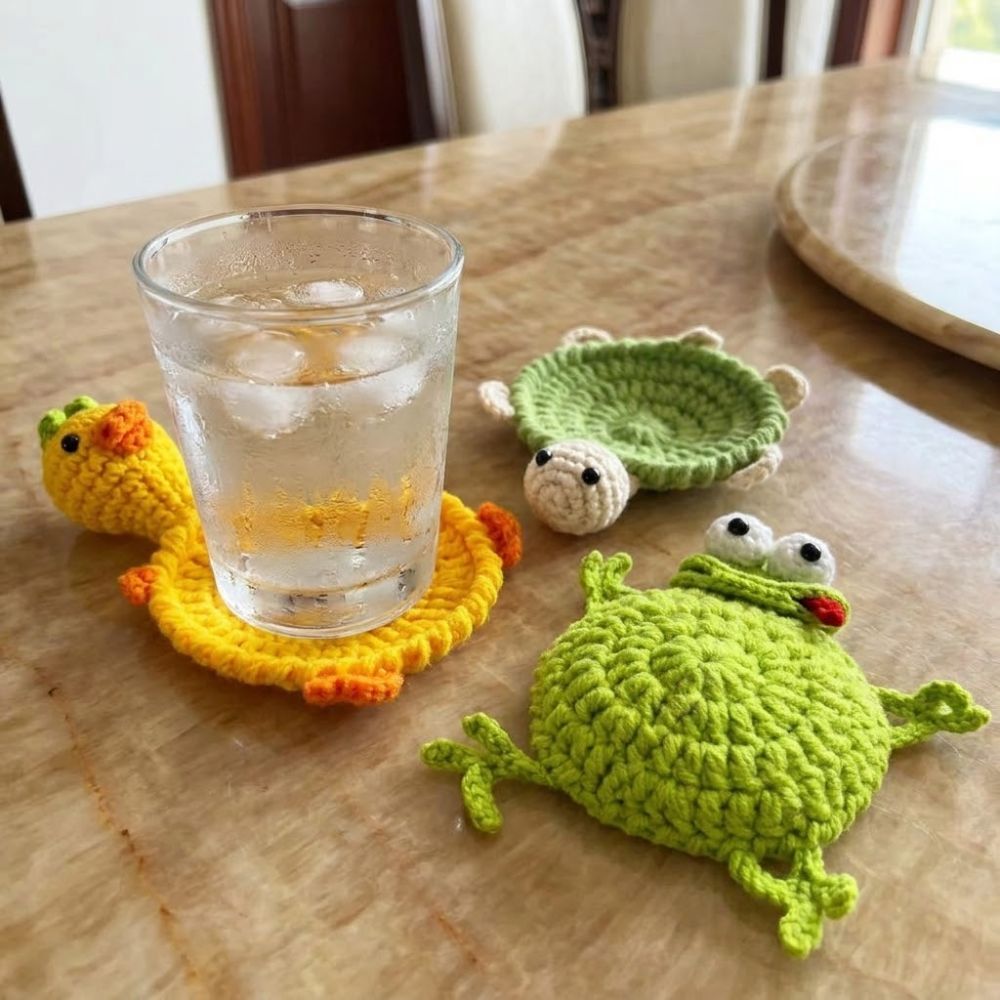 Funny Crochet Turtle Coaster H - Water Dish Reptile 评论和价格